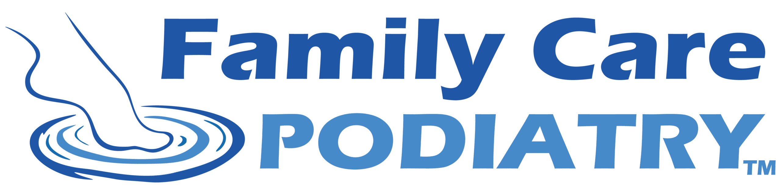 Family Care Podiatry's logo of a foot splashing in a puddle with the company name to right